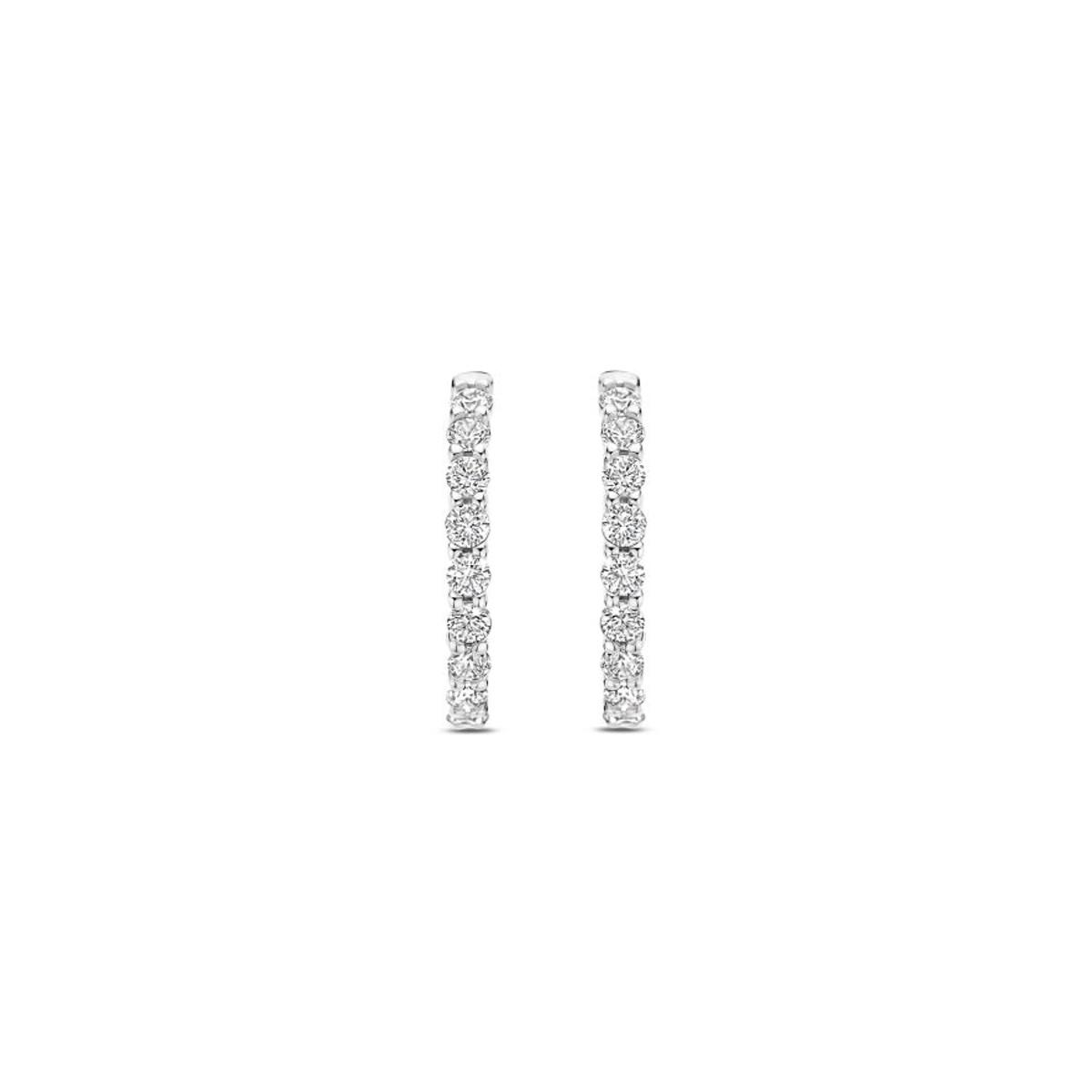 PENDIENTES TI SENTO PLATA BAÑADA EN PLATINO Y CIRCONITAS 7958ZI 16mm