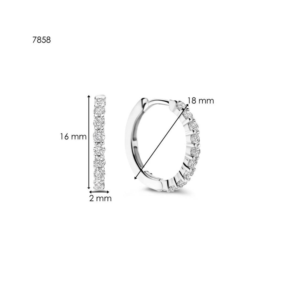 PENDIENTES TI SENTO PLATA BAÑADA EN PLATINO Y CIRCONITAS 7958ZI 16mm