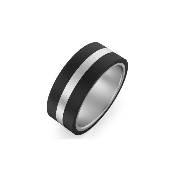 carbon and silver ring 9138pc