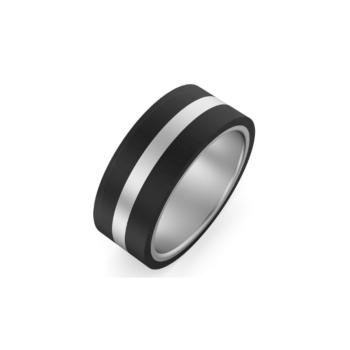 carbon and silver ring 9138pc