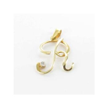gold pendant letter r