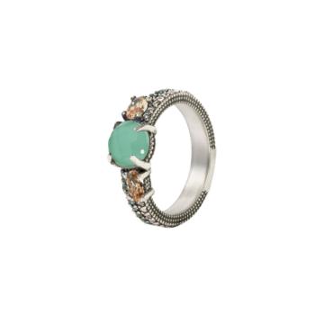 ANILLO SUNFIELD DE PLATA CON CUARZOS Y CIRCONITAS AN065370/13-13 TALLA 13