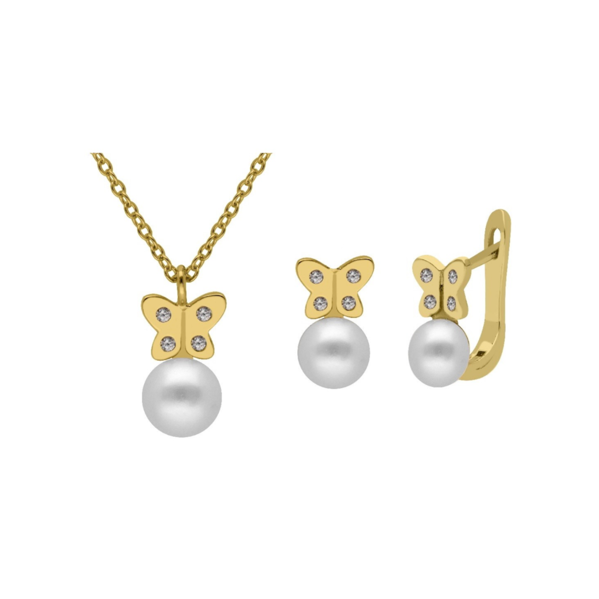 CONJUNT DAURAT PERLA I ZIRCÒNIA LISKA BAM015C-D