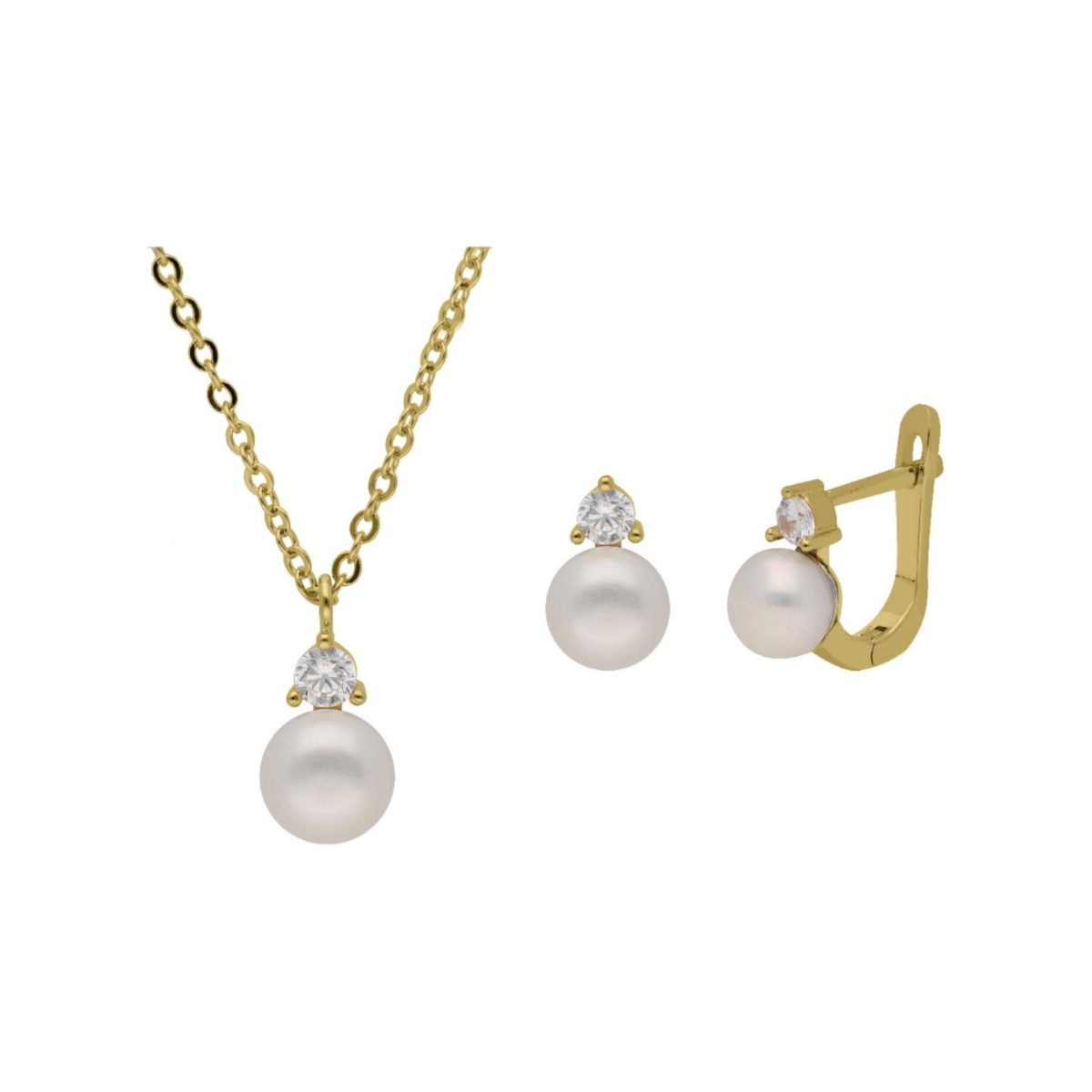 CONJUNT PLATEJAT PERLES RODONES I ZIRCÒNIES LISKA BAM019C-D