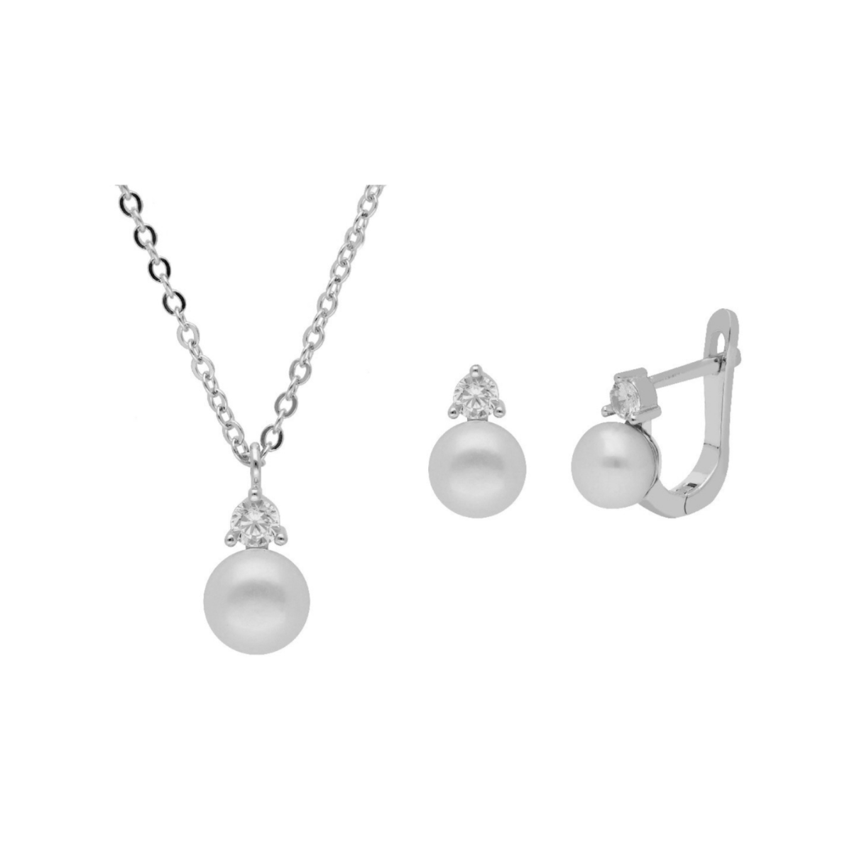 LISKA PLATE, PEARL, AND ZIRCONIA SET BAM019C