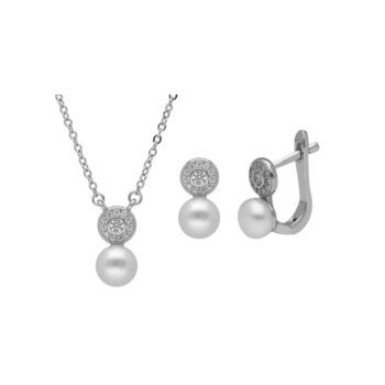 CONJUNT DE PLATA, PERLA I ZIRCÒNIA LISKA BAM021C