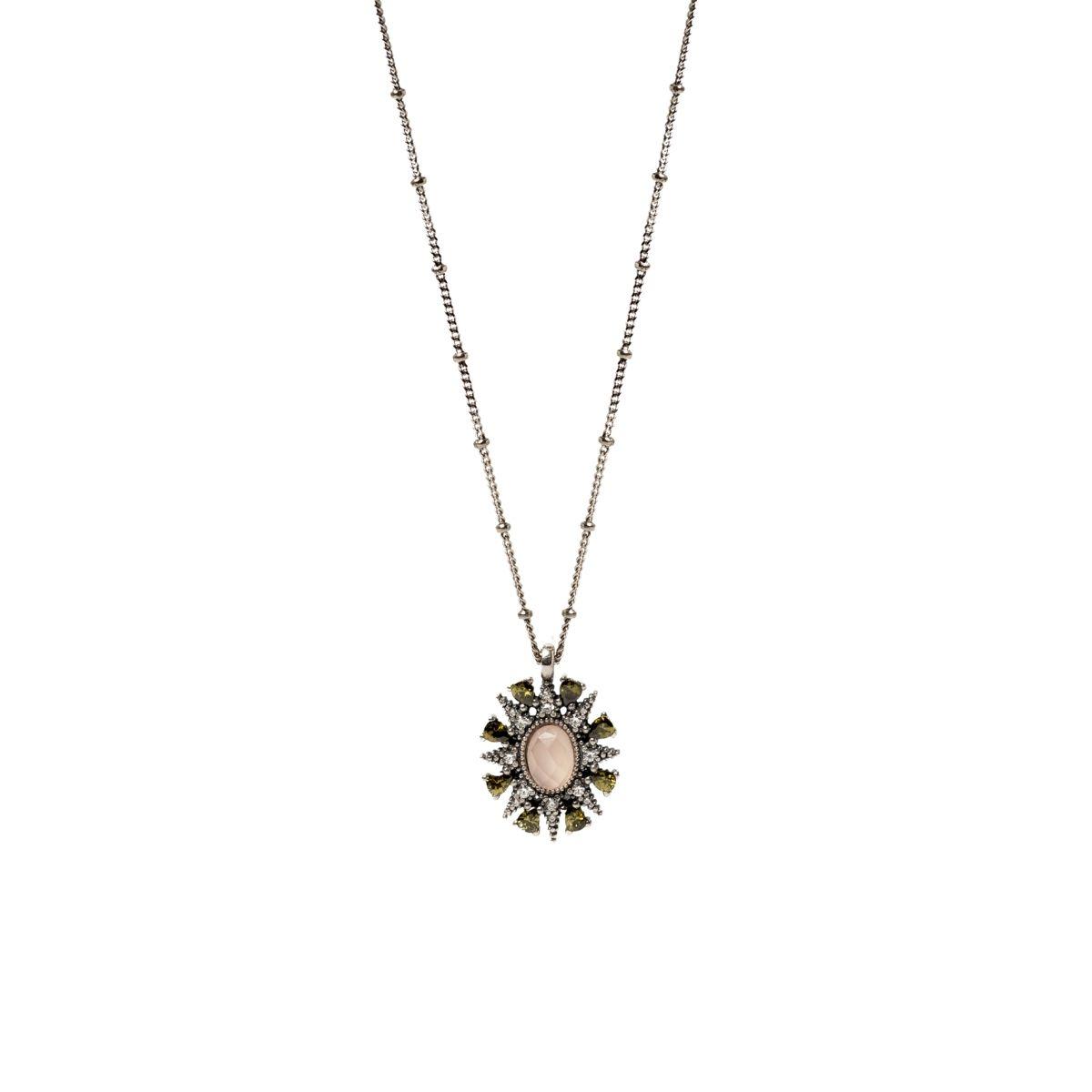 Perseo Sunfield Chavela pendant. Silver and cubic zirconia pendant. Elegant design. International shipping available.