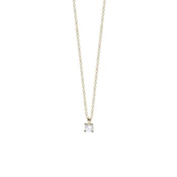 Gargantilla de plata chapada en oro de 18 quilates para mujer con cadena y colgante de circonita blanca.