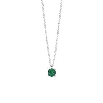Mabina silver pendant with a 5.5mm synthetic emerald stone.