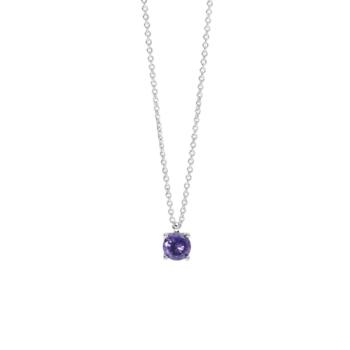 Mabina silver pendant with a 5.5mm lilac cubic zirconia stone.