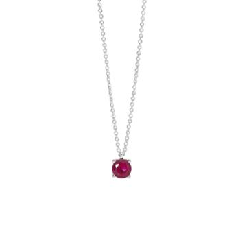 Mabina silver pendant with a 5.5mm synthetic ruby.