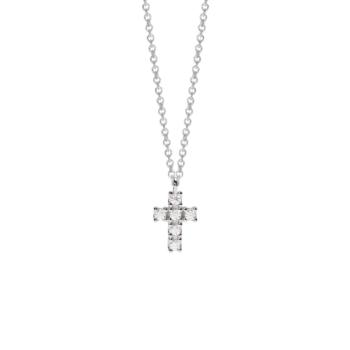 COLGANTE MABINA DE PLATA Y DIAMANTES CULTIVADOS PESO TOTAL 0,16CT FVS EN FORMA DE CRUZ 553800