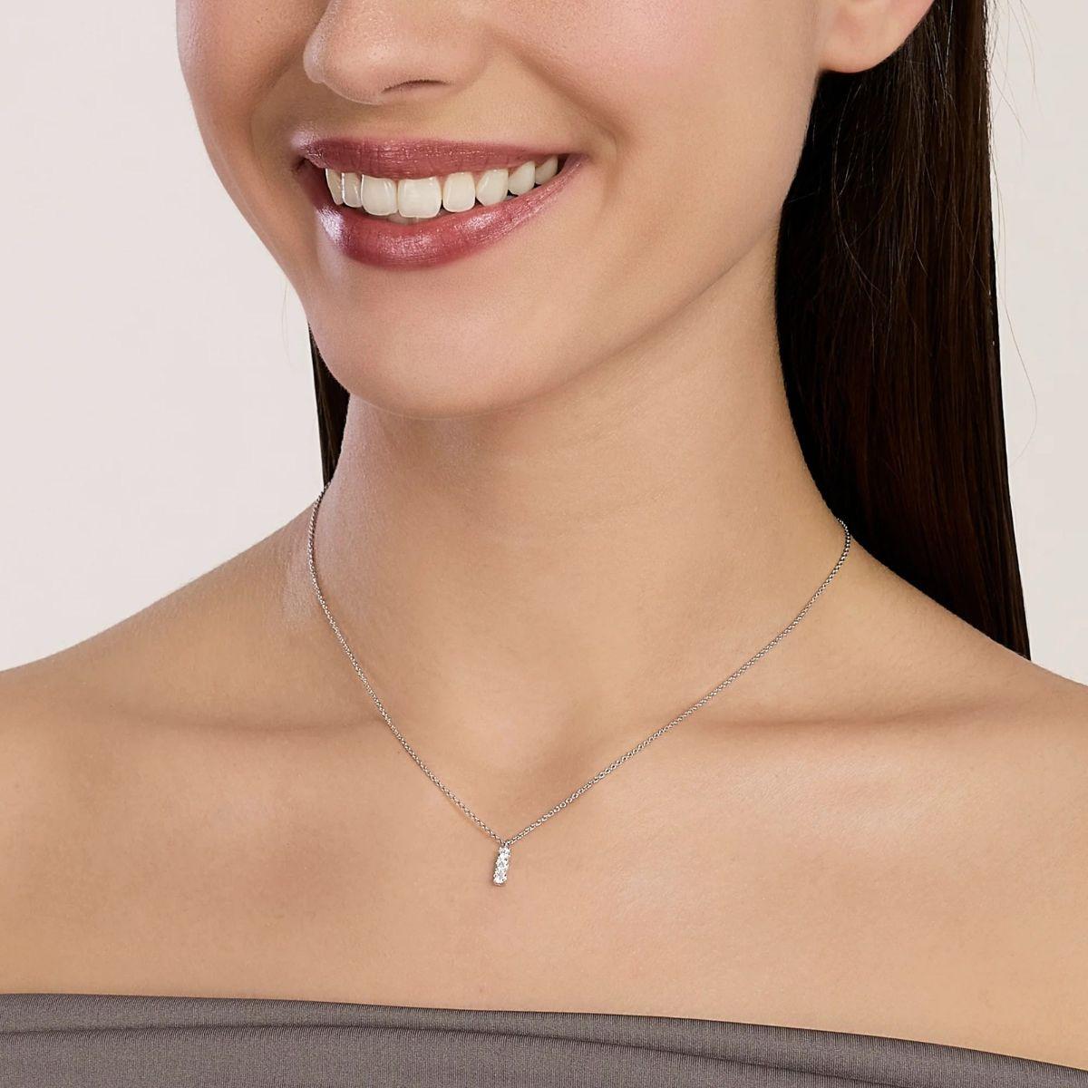 MABINA SILVER PENDANT WITH 3 CULTIVATED DIAMONDS 0.27CT TOTAL F VS 553917