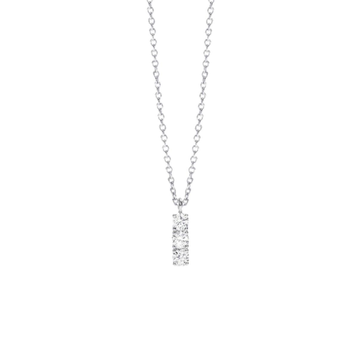 Silver pendant with three lab-grown diamonds by Mabina Gioielli