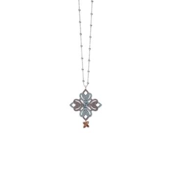 SUNFIELD PENDANT IN OXTED SILVER AND BROWN AND MINT GREEN ZIRCONIAS CL065492