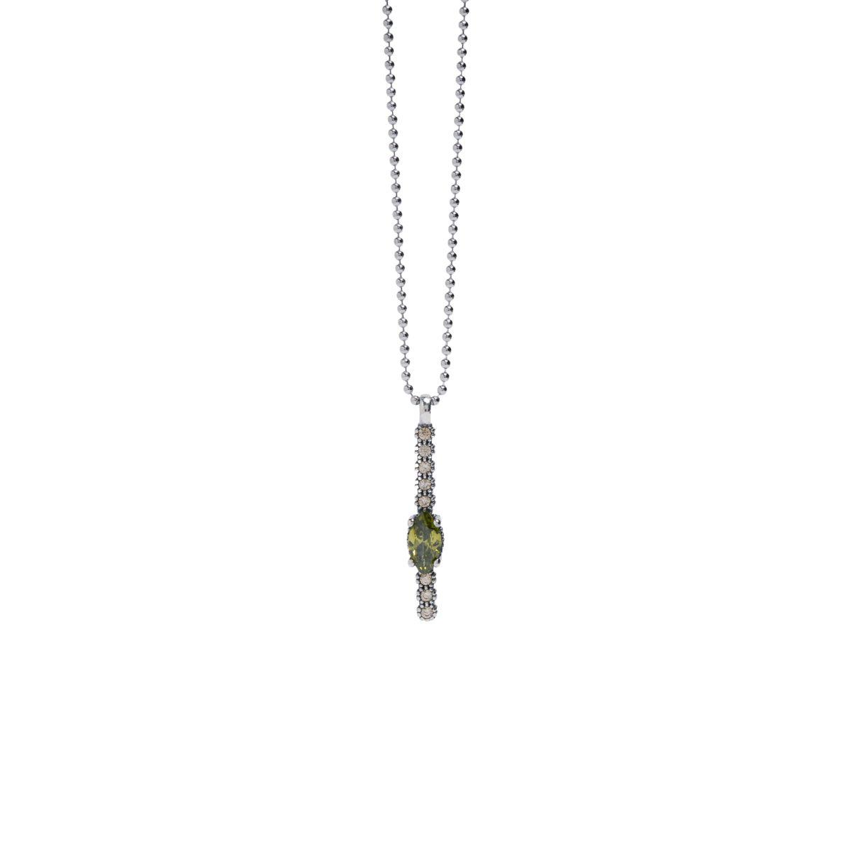 SUNFIELD PENDANT IN OXTED SILVER AND CAVA AND GREEN PERIDOT ZIRCONIAS CL065573