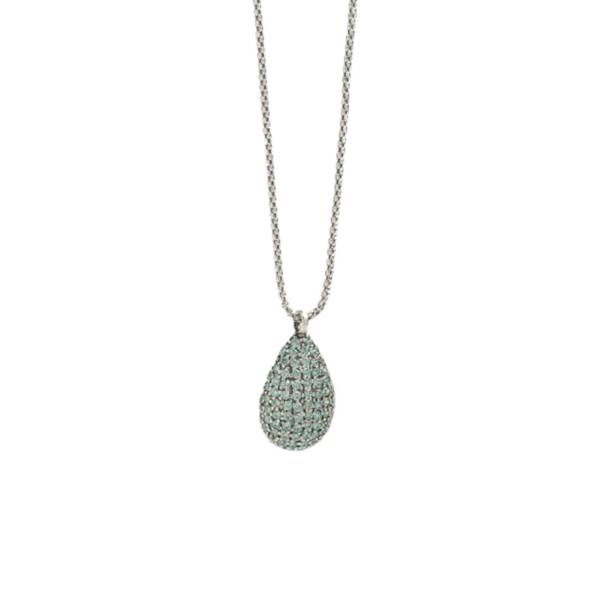 Penjoll sunfield emmeline en forma de gota de plata envellida i circonites verd mint