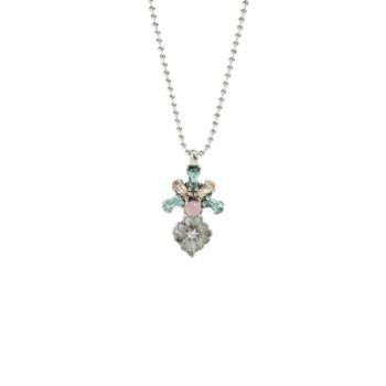 COLGANTE SUNFIELD DE PLATA CON CIRCONITAS VERDE MINT, CAVA Y ROSA CL067544