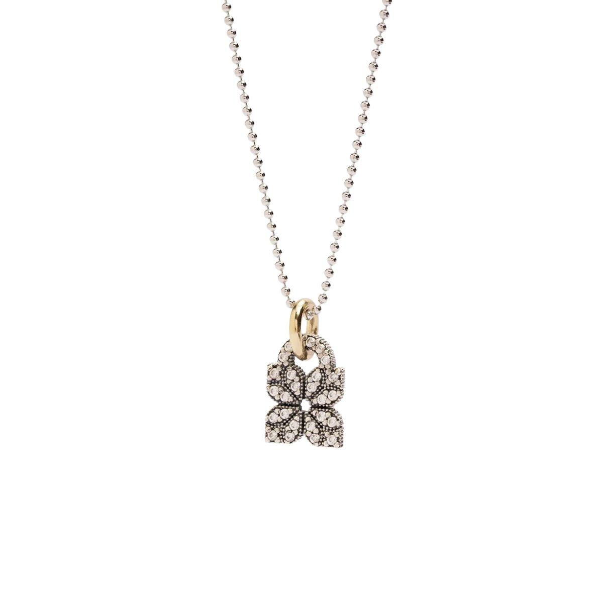 colgante sunfield de plata envejecida y circonitas blanco perla 