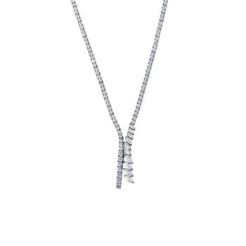 COLLAR VIDAL Y VIDAL DE PLATA Y CIRCONITAS BLANCAS S60705N160