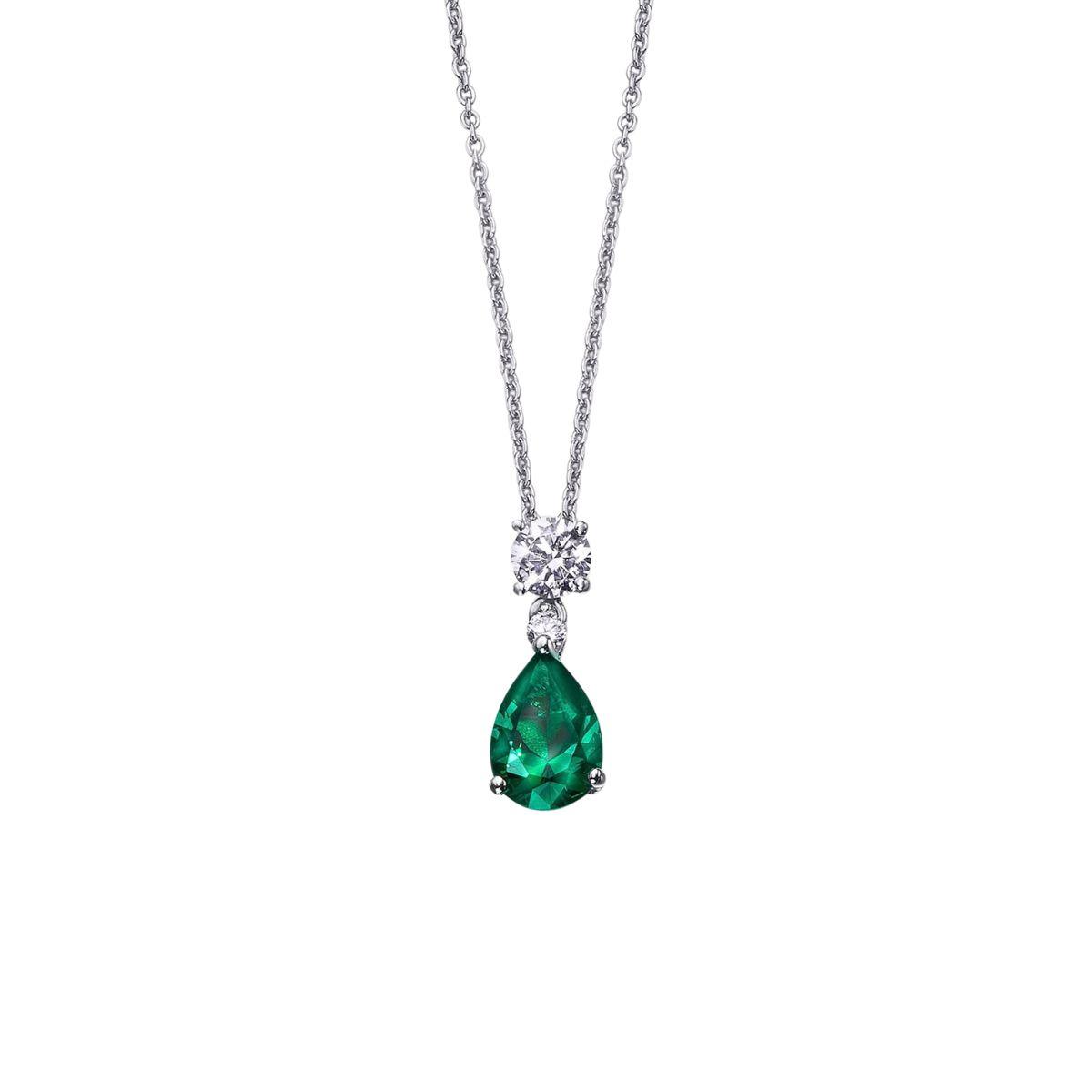 PENJOLL VIDAL & VIDAL DE PLATA, CIRCONETES I LLAGRIMA COLOR ESMERALDA S60270P165A