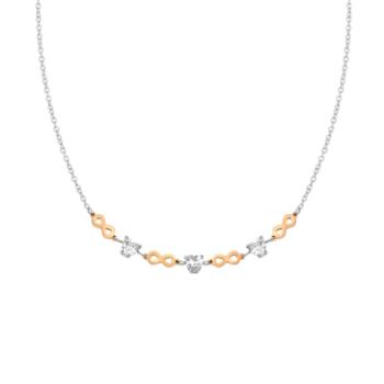 COLLAR NOMINATION DE ACERO HIPOALERGÉNICO CON CIRCONITAS ROSAS EN FORMA DE INFINITO 029601 024