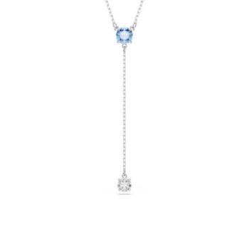 COLLAR SWAROVSKI EN Y STILLA ATTRACT CON BAÑO DE RODIO Y CRISTALES BLANCOS Y AZUL 5734249