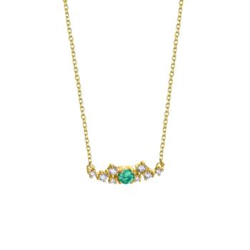COLLAR LECARRÉ DE ORO AMARILLO Y ESMERALDAS VERDES GD167OA.00