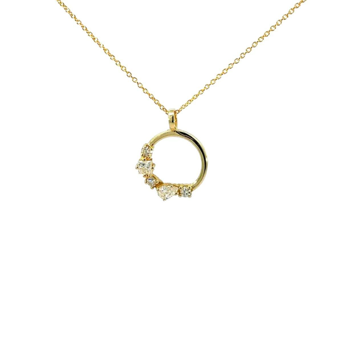 LOMIKO PENDANT IN 9K YELLOW GOLD AND CULTIVATED DIAMONDS 0.54CT TOTAL WEIGHT KCO0001A