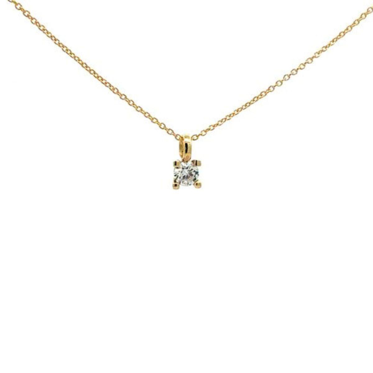 COLGANTE LOMIKO DE ORO AMARILLO 9K Y DIAMANTE CULTIVADO 0,26CT 4mm KCO0013A