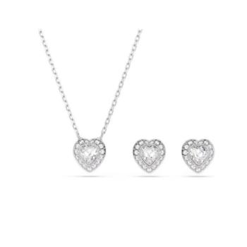 CONJUNTO SWAROVSKI ARIANA GRANDE DE COLLAR Y PENDIENTES CON FORMA DE CORAZON BAÑADOS EN RODIO Y CRISTALES 5720849