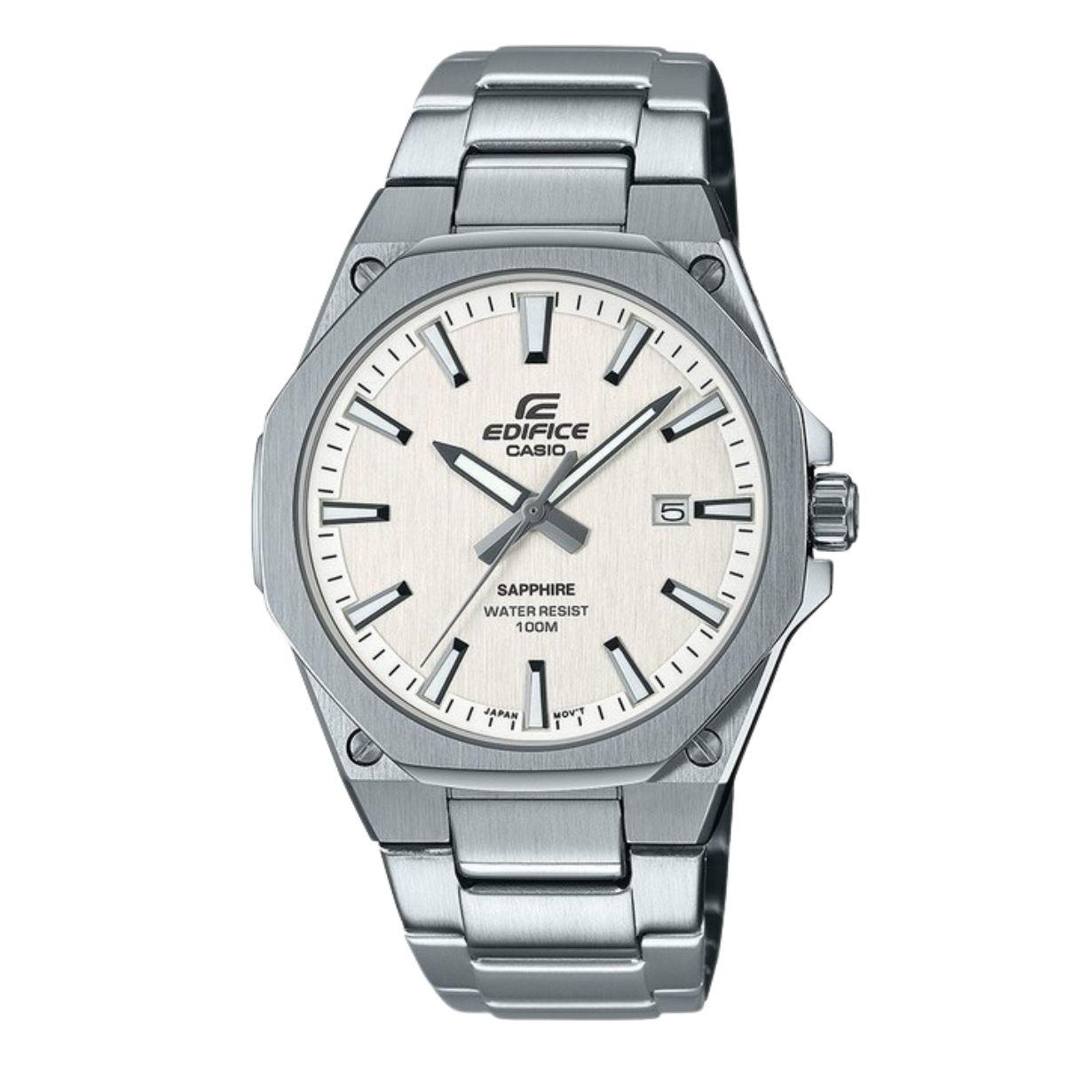 Men's Casio Edifice watch with a white dial
