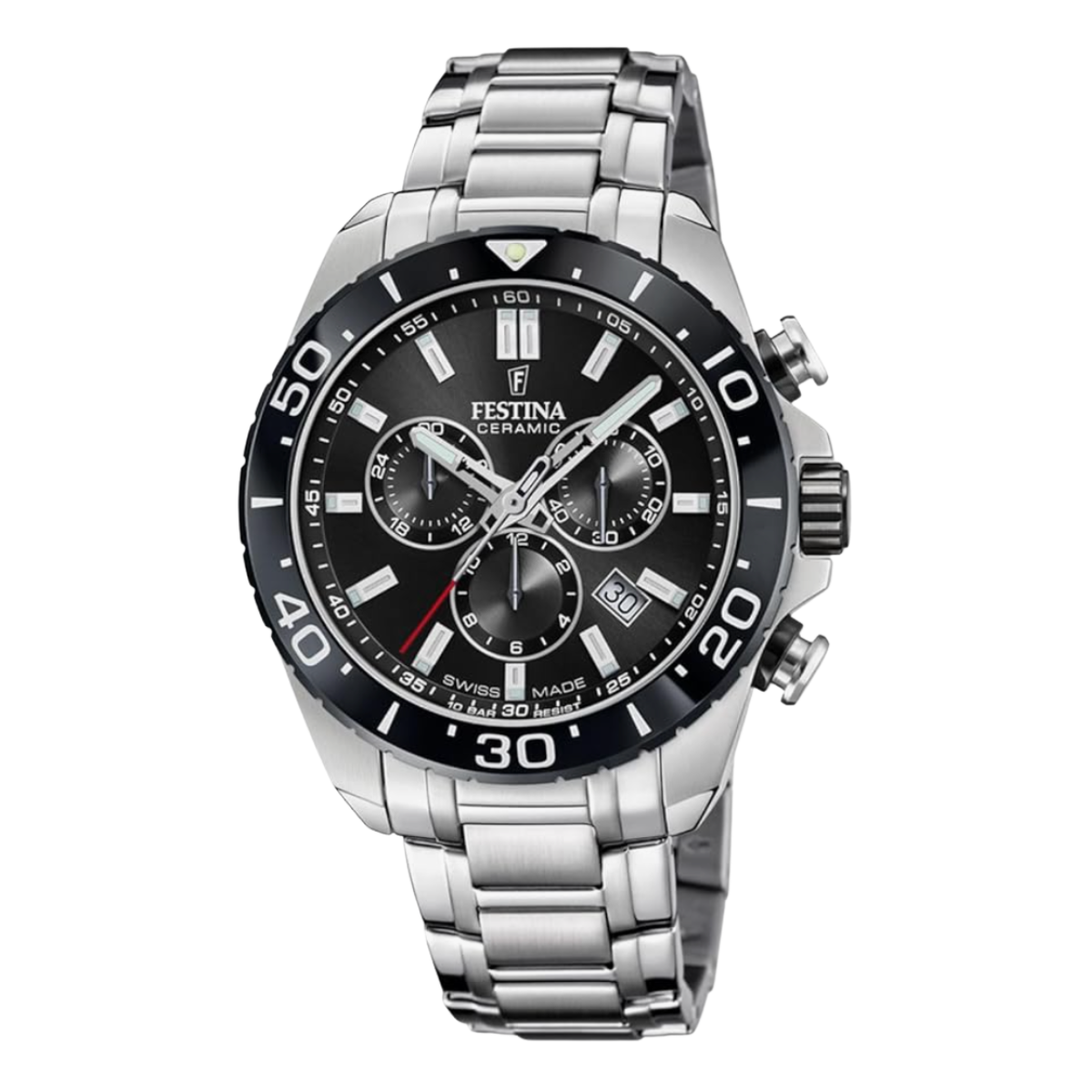 FESTINA SWISS MADE CHRONO WATCH BLACK DIAL F20042/4