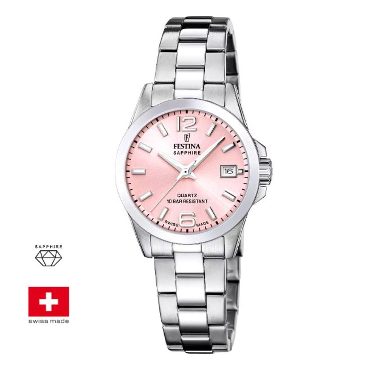 RELLOTGE FESTINA SWISS MADE AMB ESFERA COLOR ROSA