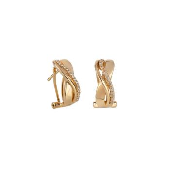 VIDAL & VIDAL 18KT GOLD PLATED EARRINGS WITH ZIRCONIA G2867A