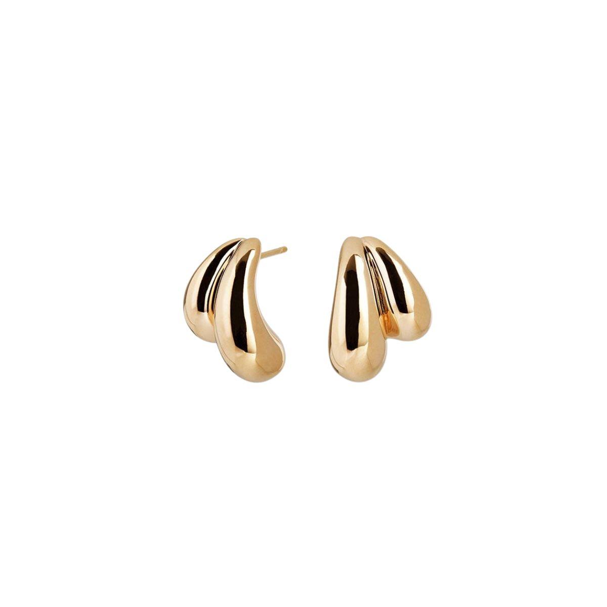 Vidal y Vidal Big Drop Earrings, 18K Gold Plated, G3866