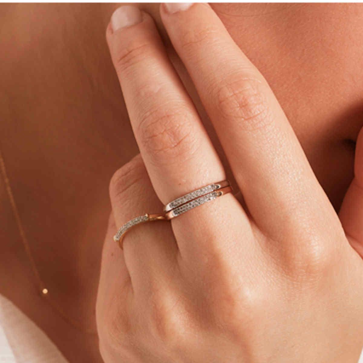 ANELL LECARRÉ D'OR BLANC I DIAMANTS GA082OB.13 TALLA 13