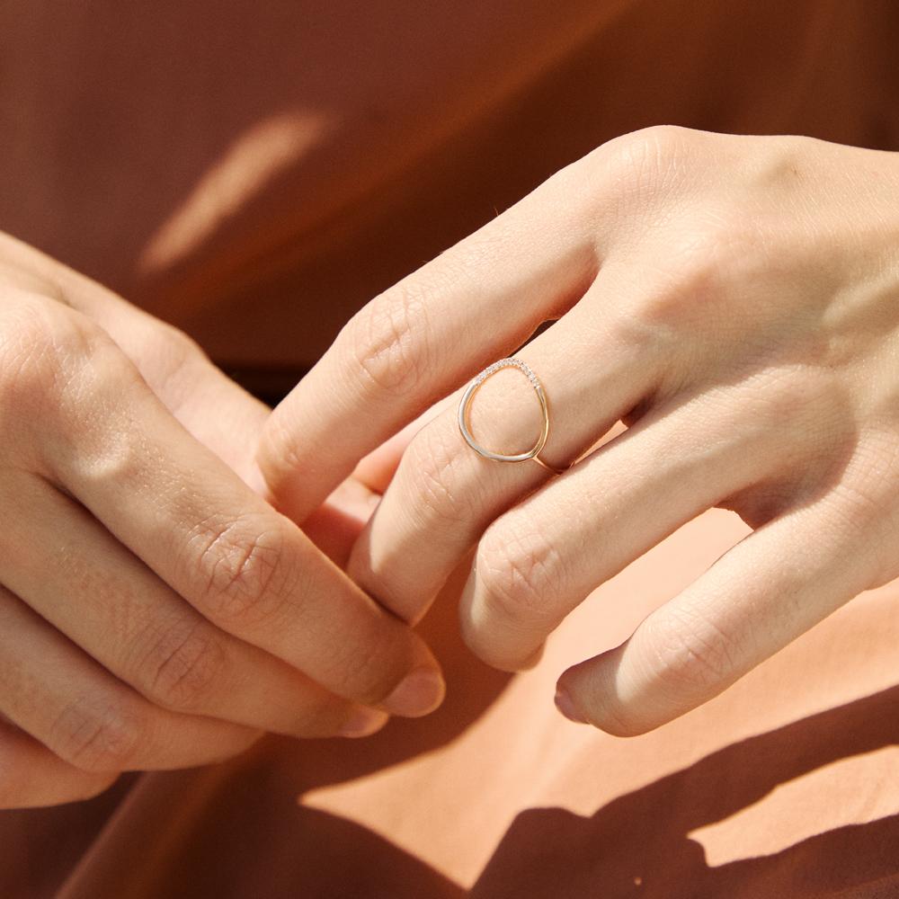 LECARRÉ RING FOR WOMEN GA107OR.13 GOLD AND DIAMONDS