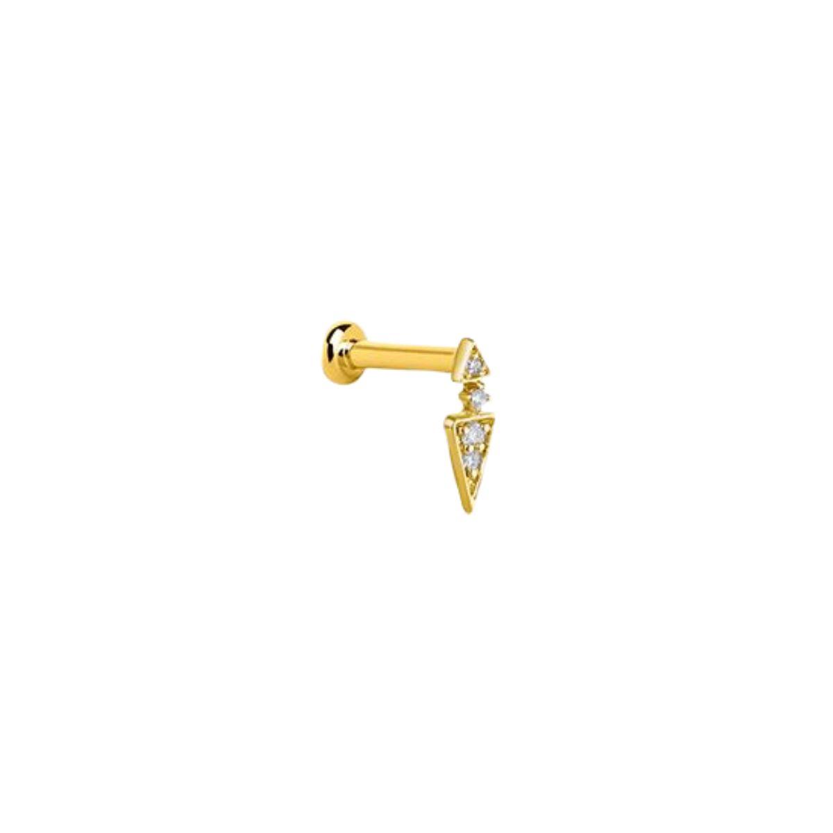 PIERCING LECARRÉ DE ORO AMARILLO Y DIAMANTE CON FORMA DE MINI DAGA GB196OA.00