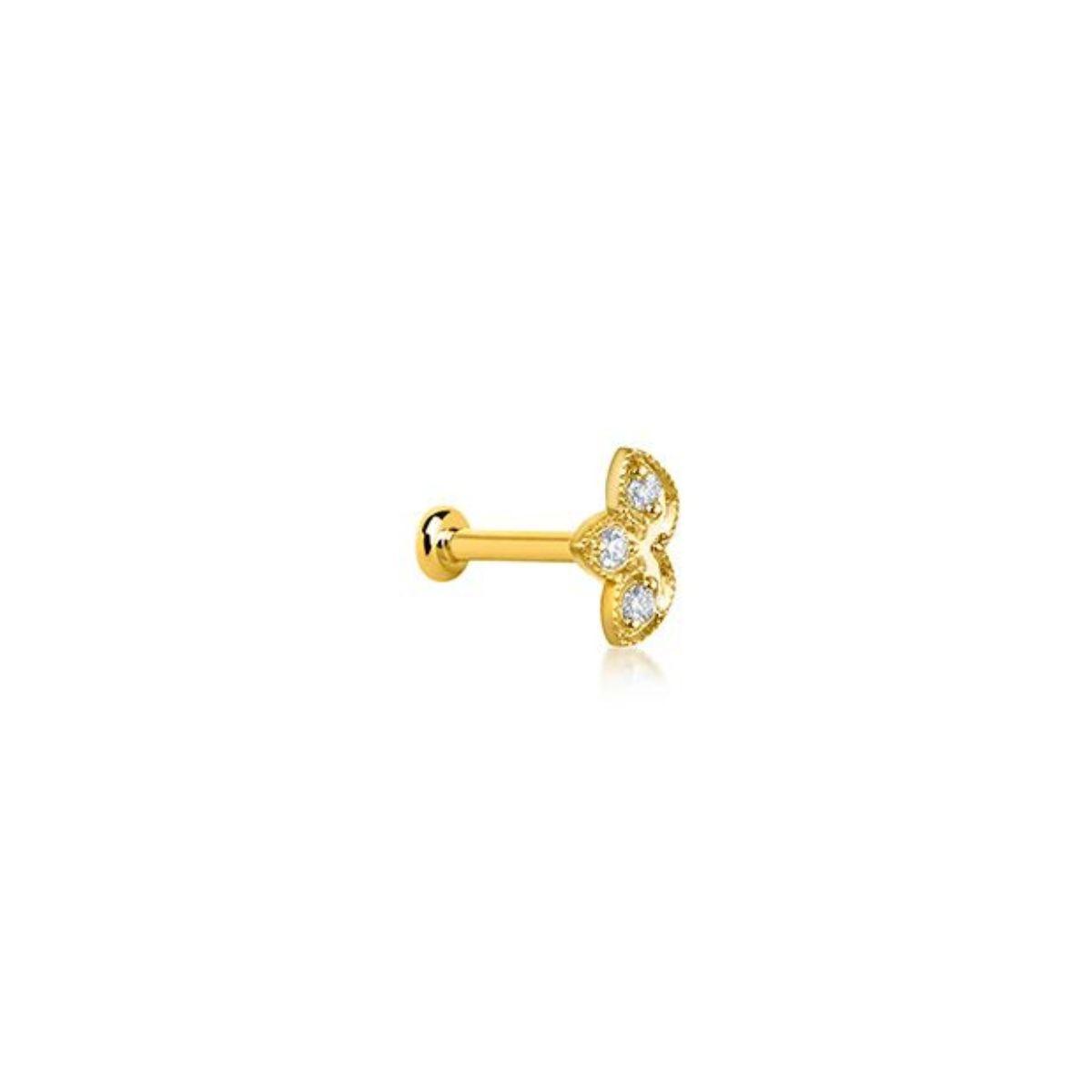 PIERCING LECARRÉ MINI LOTUS DE ORO AMARILLO 18K Y DIAMANTES GB198OA.00