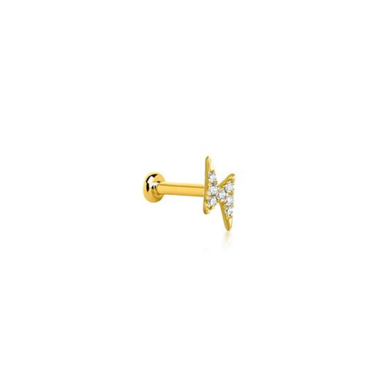 PIERCING LECARRÉ MINI RAYO DE ORO AMARILLO Y DIAMANTE GB199OA.00