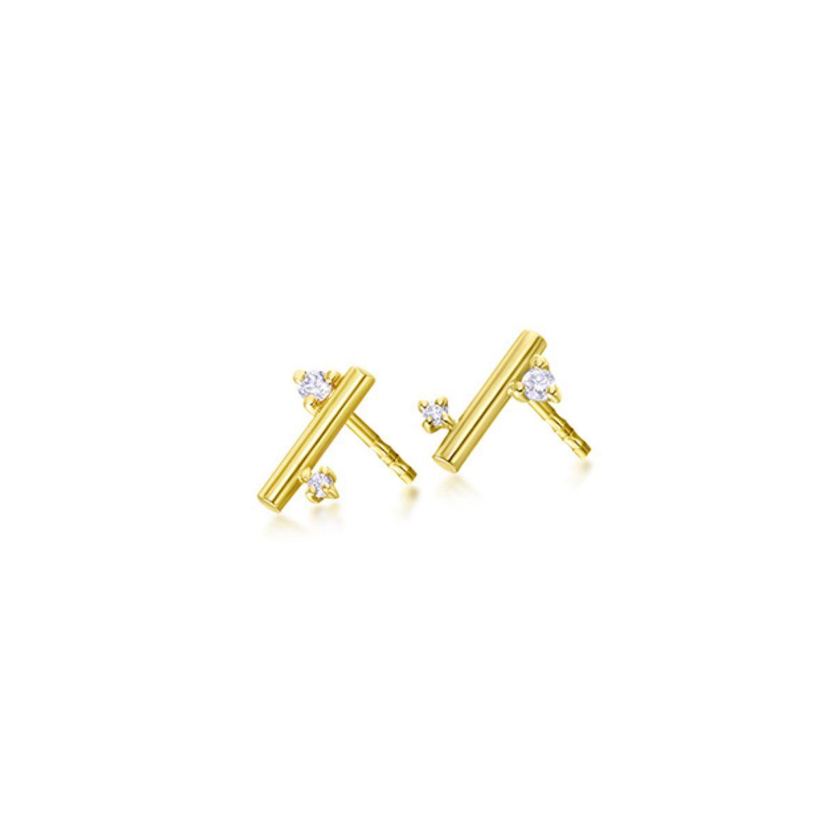 PENDIENTES LECARRÉ DE ORO AMARILLO Y DIAMANTES PESO TOTAL 0.06CT HSI GB218OA.00