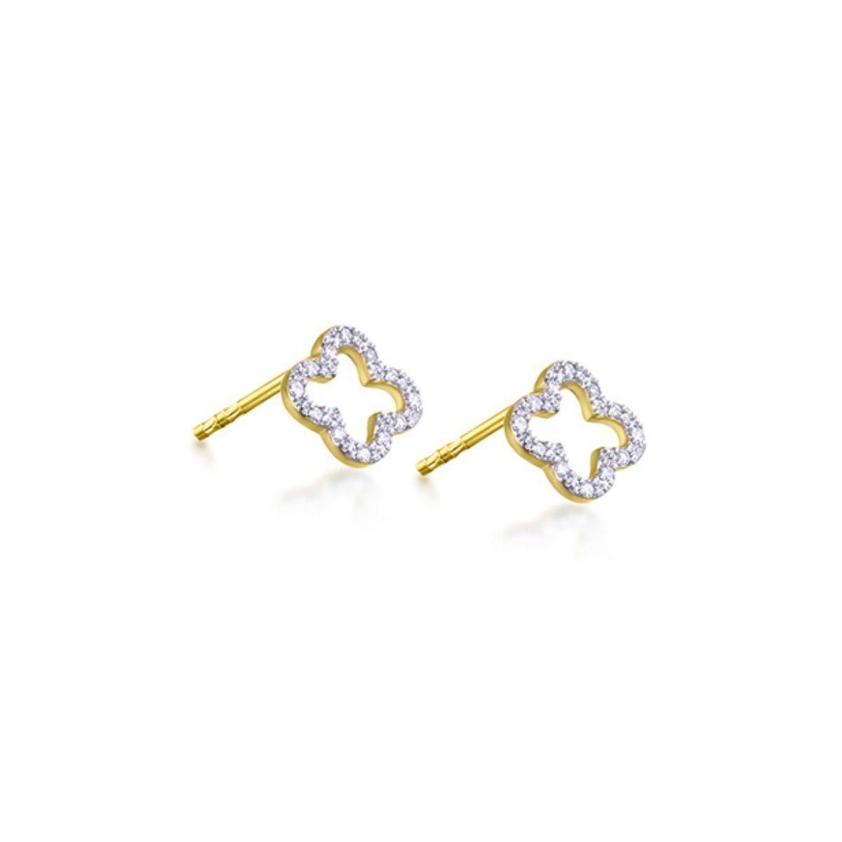 PENDIENTES LECARRÉ DE ORO AMARILLO Y DIAMANTES PESO TOTAL 0,11CT HSI GB228OA.00