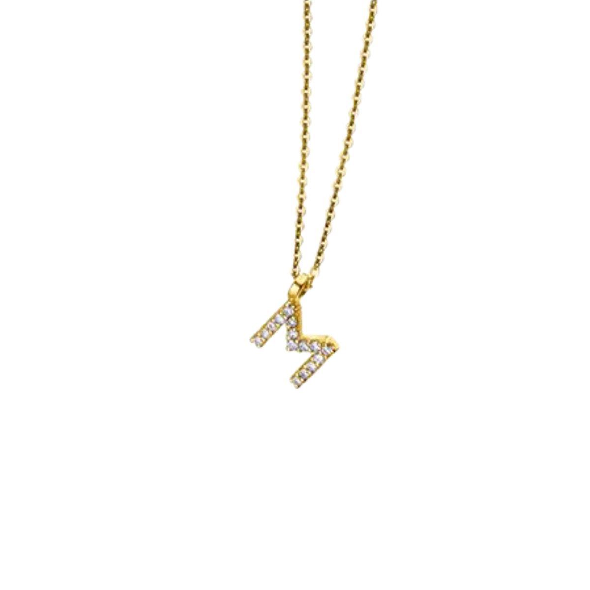 Lecarré 18K Gold and Diamond Letter M Pendant GD163OA.M