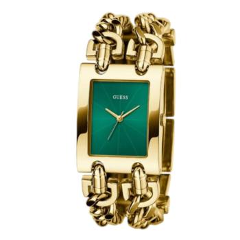 RELOJ GUESS COLOR DORADO Y ESFERA CUADRADA VERDE