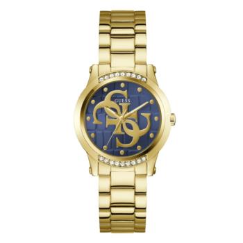 Reloj marca guess modelo Annette color dorado con esfera azul y circonitas blancas