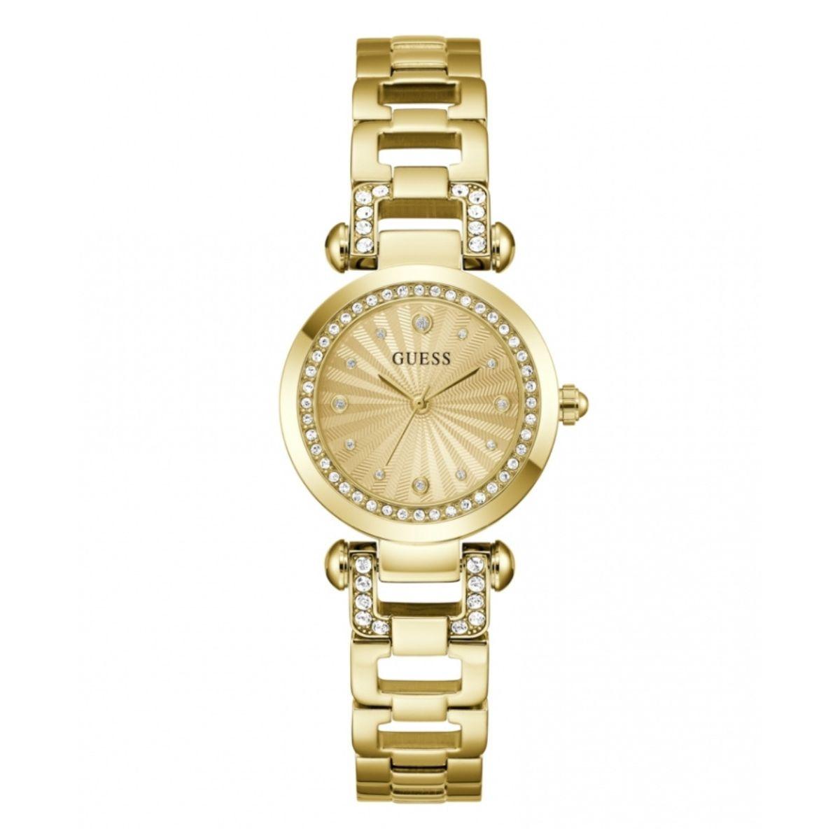 Reloj guess modelo ginger de color dorado y esfera de color dorado con circonitas blancas