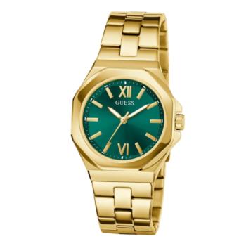 RELOJ GUESS EMPRESS COLOR DORADO CON ESFERA VERDE 