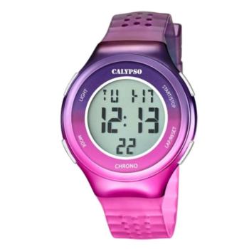 reloj calypso unisex de color violeta y rosa