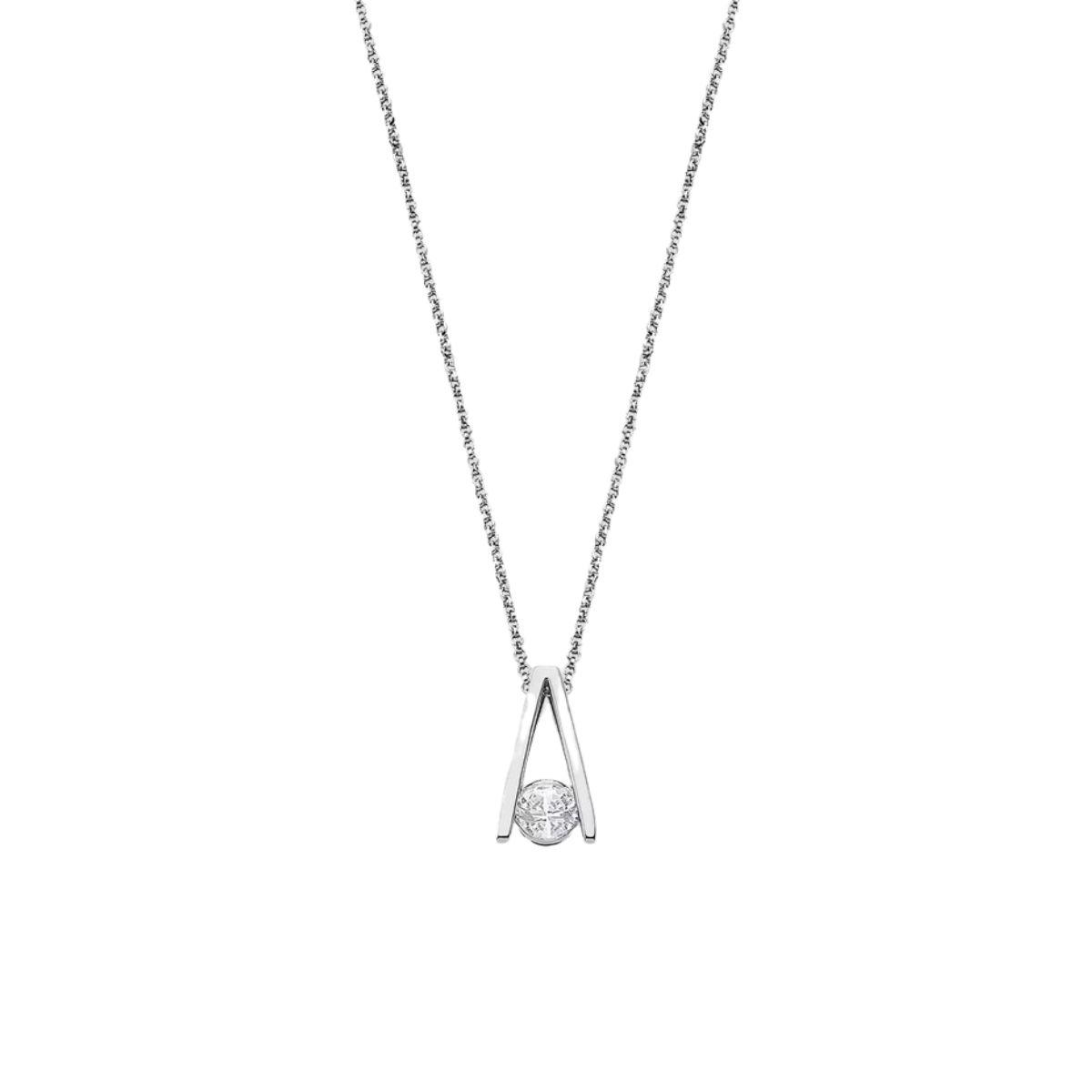 colgante lotus silver de plata con una circonita 